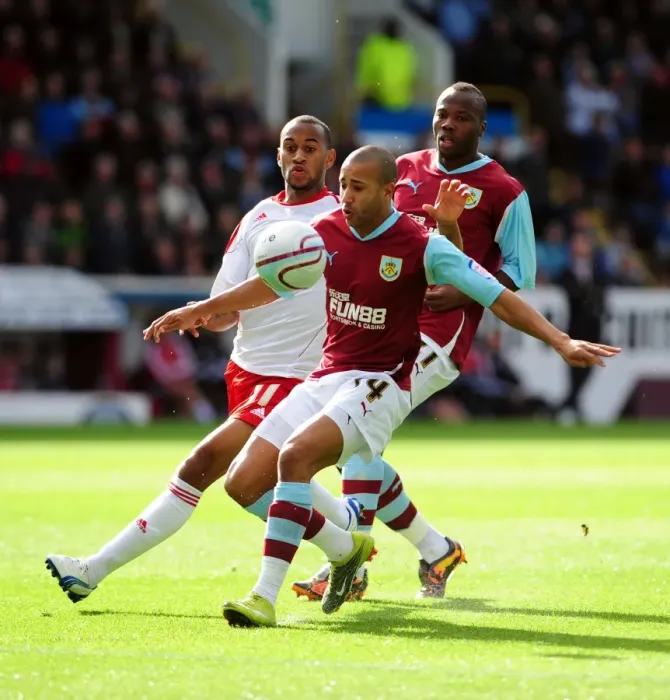 Framed Print : Battling for Supremacy: Haynes vs. Mears in Burnley vs. Bristol City Championship Clash, 2010 Framed Print : Battling for Supremacy: Haynes vs. Mears in Burnley vs. Bristol City Championship Clash, 2010