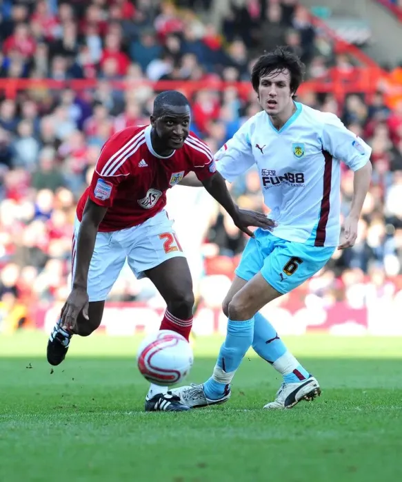Framed Print : Battling for Supremacy: Jack Cork vs. Kalifa Cisse in the 2011 Championship Clash between Bristol City and Burnley Framed Print : Battling for Supremacy: Jack Cork vs. Kalifa Cisse in the 2011 Championship Clash between Bristol City and Burnley