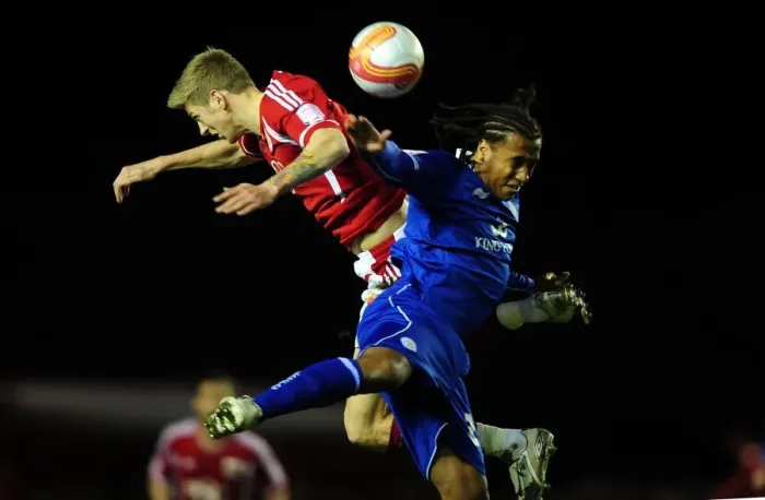 Framed Print : Battling for Supremacy: Jon Stead vs. Neil Danns in the Bristol City vs. Leicester City Football Rivalry Framed Print : Battling for Supremacy: Jon Stead vs. Neil Danns in the Bristol City vs. Leicester City Football Rivalry