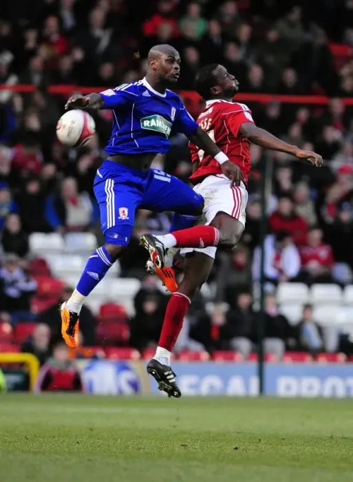 Framed Print : Battling for Supremacy: Leroy Lita vs. Kalifa Cisse in the Championship Clash between Bristol City and Middlesbrough