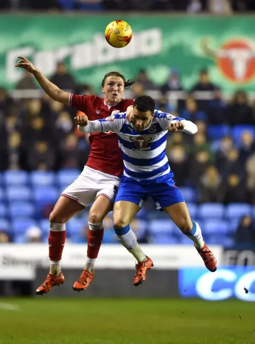 Framed Print : Battling for Supremacy: Luke Ayling vs. Hal Robson-Kanu in the Sky Bet Championship Clash between Reading and Bristol City