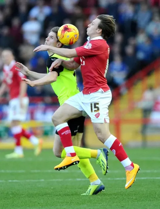 Framed Print : Battling for Supremacy: Luke Freeman vs. Daniel Philliskirk in Bristol City vs. Oldham Athletic Football Match, Sky Bet League One, 2014 Framed Print : Battling for Supremacy: Luke Freeman vs. Daniel Philliskirk in Bristol City vs. Oldham Athletic Football Match, Sky Bet League One, 2014