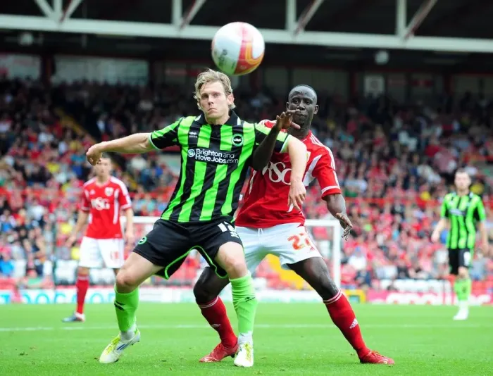 Framed Print : Battling for Supremacy: Mackail-Smith vs. Adomah in the Championship Clash between Brighton and Bristol City (September 10, 2011) Framed Print : Battling for Supremacy: Mackail-Smith vs. Adomah in the Championship Clash between Brighton and Bristol City (September 10, 2011)