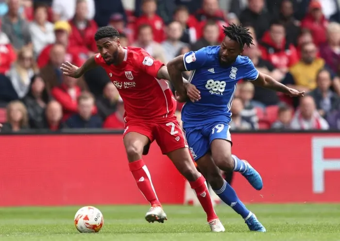 Framed Print : Battling for Supremacy: Mark Little vs. Jacques Maghoma in the Sky Bet Championship Clash between Bristol City and Birmingham City Framed Print : Battling for Supremacy: Mark Little vs. Jacques Maghoma in the Sky Bet Championship Clash between Bristol City and Birmingham City