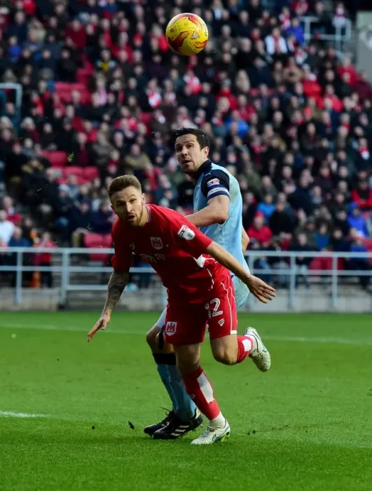 Framed Print : Battling for Supremacy: Matty Taylor vs. Richard Wood in Bristol City vs. Rotherham United Clash Framed Print : Battling for Supremacy: Matty Taylor vs. Richard Wood in Bristol City vs. Rotherham United Clash
