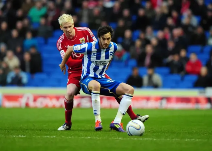 Framed Print : Battling for Supremacy: McGivern vs. Buckley in the Championship Clash between Brighton and Bristol City (14 / 01 / 2012) Framed Print : Battling for Supremacy: McGivern vs. Buckley in the Championship Clash between Brighton and Bristol City (14 / 01 / 2012)