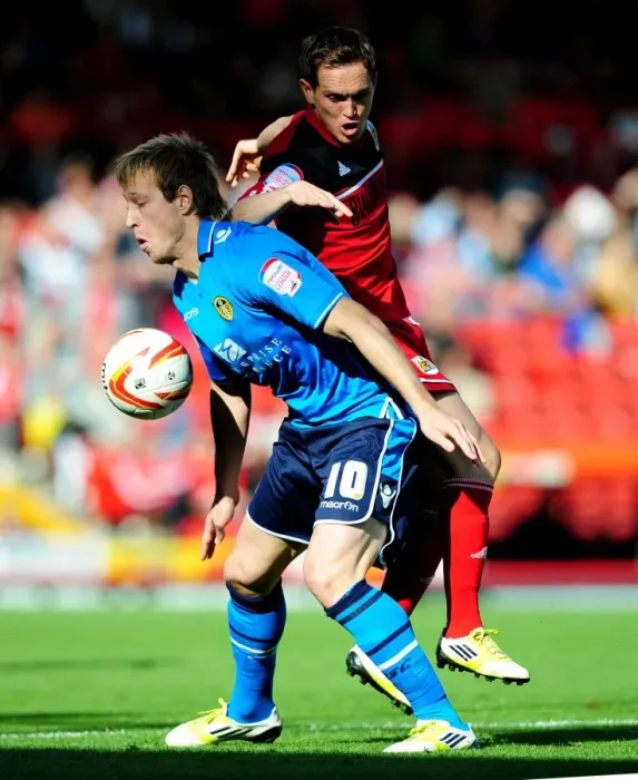 Framed Print : Battling for Supremacy: Neil Kilkenny vs. Luciano Becchio in the Championship Clash between Bristol City and Leeds United Framed Print : Battling for Supremacy: Neil Kilkenny vs. Luciano Becchio in the Championship Clash between Bristol City and Leeds United