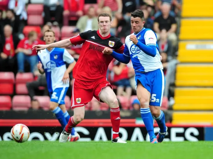 Framed Print : Battling for Supremacy: Pearson vs. Clucas in the Louis Carey Testimonial - Bristol City vs. Bristol Rovers Pre-Season Friendly, 2012 Framed Print : Battling for Supremacy: Pearson vs. Clucas in the Louis Carey Testimonial - Bristol City vs. Bristol Rovers Pre-Season Friendly, 2012