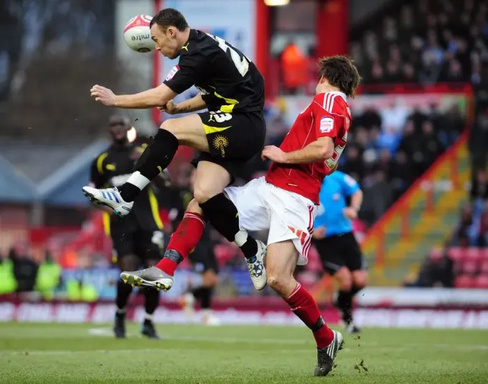 Framed Print : Battling for Supremacy: Pitman vs. Blake in the Bristol City vs. Cardiff City Championship Clash at Ashton Gate, 01 / 01 / 2011