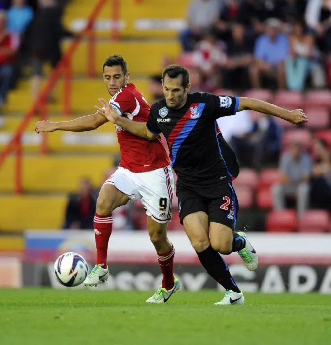 Framed Print : Battling for Supremacy: Sam Baldock vs. Florian Marange in the Bristol City vs. Crystal Palace Clash, 2013 Framed Print : Battling for Supremacy: Sam Baldock vs. Florian Marange in the Bristol City vs. Crystal Palace Clash, 2013