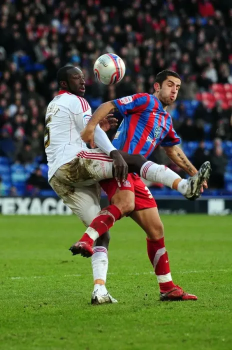 Framed Print : Battling for Supremacy: Stewart vs. Counago in Crystal Palace vs. Bristol City Championship Clash, Selhurst Park, 2011