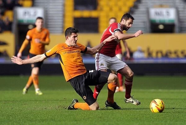 Battling for Supremacy: Wolves Danny Batth vs. Bristol City's Sam Baldock in Sky Bet League One Clash