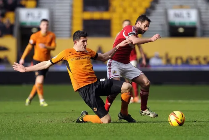 Framed Print : Battling for Supremacy: Wolves Danny Batth vs. Bristol City's Sam Baldock in Sky Bet League One Clash Framed Print : Battling for Supremacy: Wolves Danny Batth vs. Bristol City's Sam Baldock in Sky Bet League One Clash