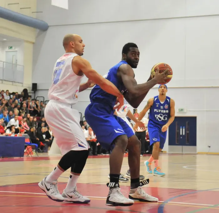 Framed Print : BBL Cup Semi-Final Showdown: Flyers vs Rocks - A Clash of Basketball Titans (Bristol Flyers vs Glasgow Rocks, BBL Cup Semi-Final)