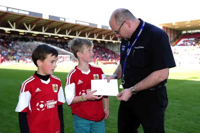 Framed Print : Through Their Bellies: Young Fans Luca Fortuna and Leo Worlock Receive Prize after Exciting Bristol City vs. Notts County Match, 18 / 04 / 2014 Framed Print : Through Their Bellies: Young Fans Luca Fortuna and Leo Worlock Receive Prize after Exciting Bristol City vs. Notts County Match, 18 / 04 / 2014