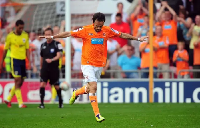 Framed Print : Blackpool's Bogdanovic Celebrates League Cup Upset Against Bristol City - 01 / 10 / 2011 Framed Print : Blackpool's Bogdanovic Celebrates League Cup Upset Against Bristol City - 01 / 10 / 2011