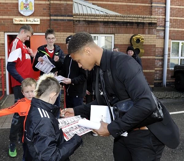 Bobby Reid of Bristol City Connecting with Fans: Autograph Signing Session at Ashton Gate