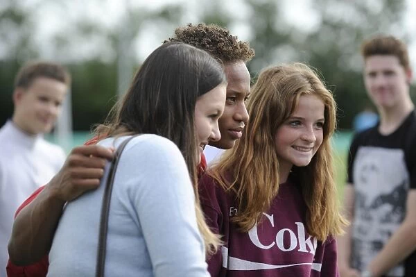 Bobby Reid of Bristol City Mingles with Fans at Portishead Town Pre-Season Friendly