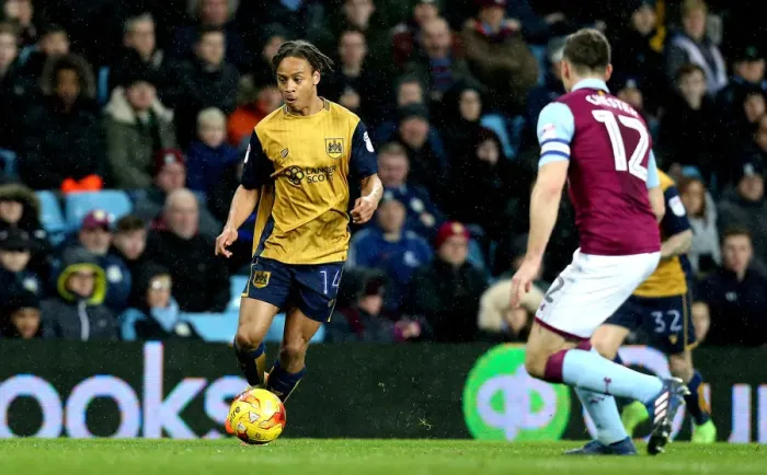 Framed Print : Bobby Reid Charges Forward: Aston Villa vs. Bristol City, Championship Clash (February 2017)
