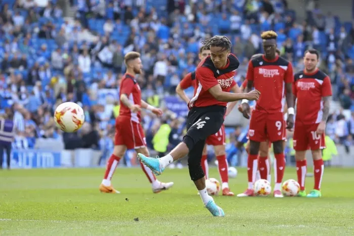 Framed Print : Bobby Reid Gears Up for Sky Bet Championship Showdown at Amex Stadium Framed Print : Bobby Reid Gears Up for Sky Bet Championship Showdown at Amex Stadium