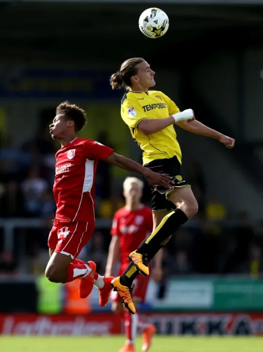 Framed Print : Bobby Reid vs Jackson Irvine: Heading Battle at Pirelli Stadium - Burton Albion vs Bristol City, Sky Bet Championship Framed Print : Bobby Reid vs Jackson Irvine: Heading Battle at Pirelli Stadium - Burton Albion vs Bristol City, Sky Bet Championship
