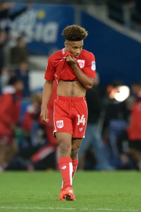Framed Print : Bobby Reid's Disappointment: Cardiff City vs. Bristol City, 14th October 2016