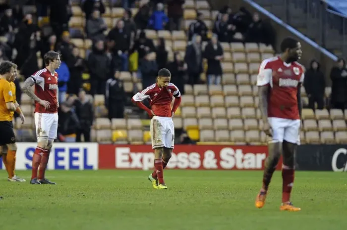 Framed Print : Bobby Reid's Disappointment: Wolves vs. Bristol City, Sky Bet League One (January 2014) Framed Print : Bobby Reid's Disappointment: Wolves vs. Bristol City, Sky Bet League One (January 2014)