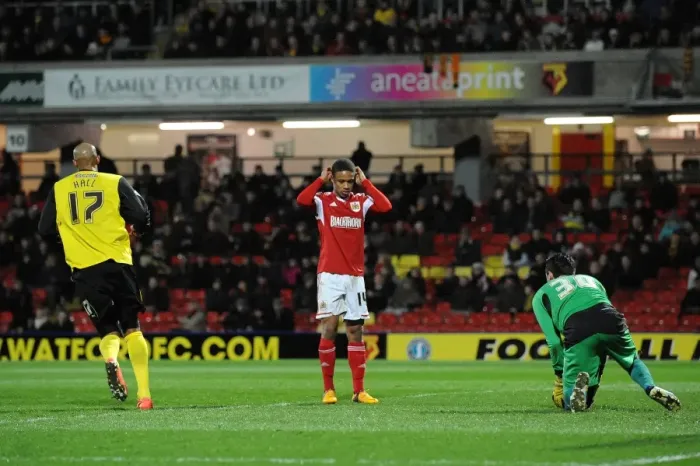 Framed Print : Bobby Reid's Reaction After Saving Shot in FA Cup: Watford vs. Bristol City Replay Framed Print : Bobby Reid's Reaction After Saving Shot in FA Cup: Watford vs. Bristol City Replay