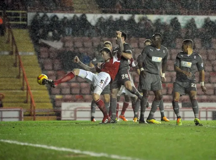 Framed Print : Bobby Reid's Unstoppable Cross: Bristol City's Victory Over Rotherham United (14 / 12 / 2013)
