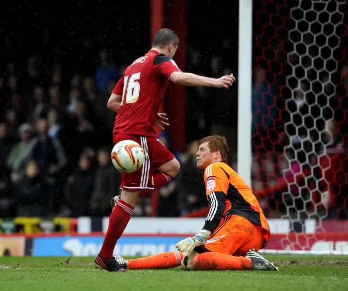 Framed Print : Bogdan's Heroic Save: Steven Davies Thwarted at Ashton Gate Framed Print : Bogdan's Heroic Save: Steven Davies Thwarted at Ashton Gate