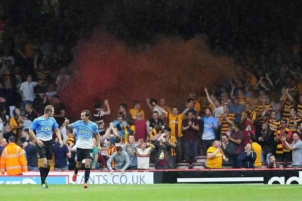 Bradford City Fans Celebrate Equalizer Goal in Bristol City vs Bradford City Football Match, Sky Bet League One, 2013