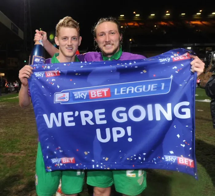 Framed Print : Bradford City vs. Bristol City: George Saville and Luke Ayling Celebrate Promotion to Sky Bet Championship after 0-6 Win Framed Print : Bradford City vs. Bristol City: George Saville and Luke Ayling Celebrate Promotion to Sky Bet Championship after 0-6 Win