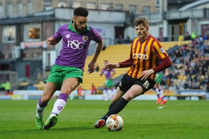 Framed Print : Bradford City vs. Bristol City: Intense Moment as Derrick Williams is Halted by Gary Mackenzie Framed Print : Bradford City vs. Bristol City: Intense Moment as Derrick Williams is Halted by Gary Mackenzie