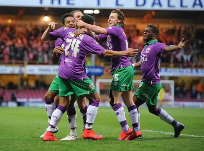 Framed Print : Bradford City vs. Bristol City: James Tavernier's Goal Celebration (Promotion Clash)
