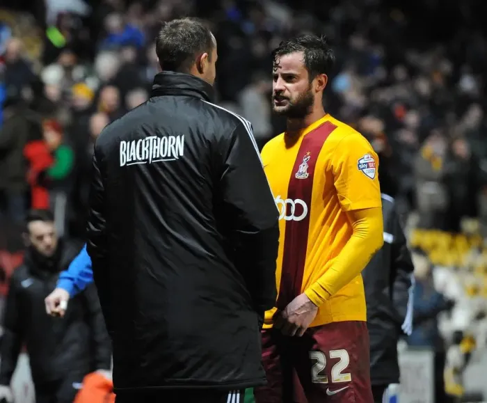 Framed Print : Bradford City vs. Bristol City: A Moment of Dialogue Between Louis Carey and Matthew Bates Framed Print : Bradford City vs. Bristol City: A Moment of Dialogue Between Louis Carey and Matthew Bates