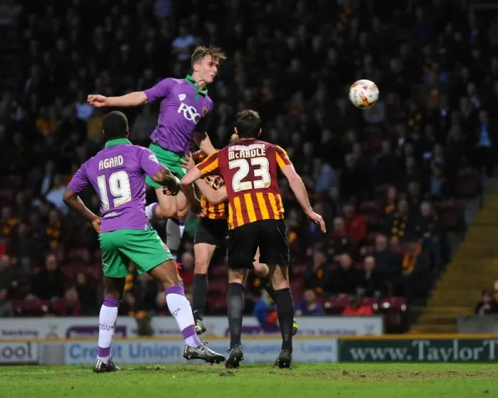 Framed Print : Bradford vs. Bristol City: Joe Bryan Scores the Decisive Goal (Sky Bet League One, Promotion) Framed Print : Bradford vs. Bristol City: Joe Bryan Scores the Decisive Goal (Sky Bet League One, Promotion)