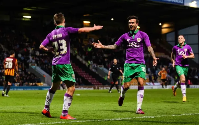 Framed Print : Bradford vs. Bristol City: Joe Bryan's Double Strike Secures 2-0 Lead in Promotion Battle Framed Print : Bradford vs. Bristol City: Joe Bryan's Double Strike Secures 2-0 Lead in Promotion Battle