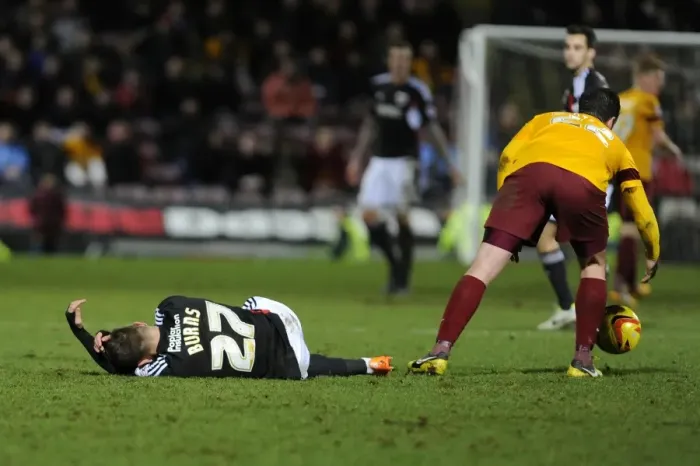 Framed Print : Bradford vs. Bristol City: Wes Burns in Pain