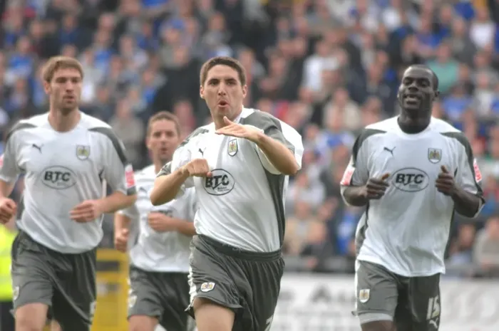 Framed Print : Bradley Orr's Exultant Moment: A Football Celebration
