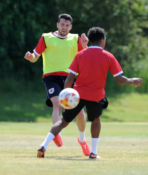 Framed Print : Brendan Moloney of Bristol City in Training, July 2014 Framed Print : Brendan Moloney of Bristol City in Training, July 2014