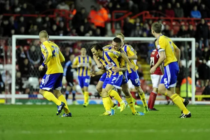 Framed Print : Brentford Celebrates Sam Saunders Goal Against Bristol City, Sky Bet League One, 2013 Framed Print : Brentford Celebrates Sam Saunders Goal Against Bristol City, Sky Bet League One, 2013