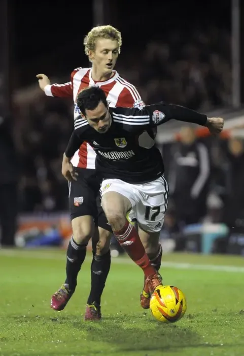 Framed Print : Brentford vs. Bristol City: Greg Cunningham Foul by George Saville