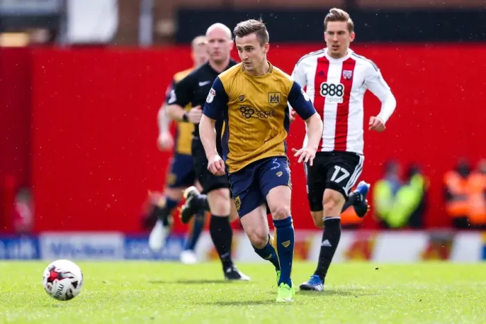 Framed Print : Brentford vs. Bristol City: Joe Bryan Faces Off Against Kerschbaumer at Griffin Park Framed Print : Brentford vs. Bristol City: Joe Bryan Faces Off Against Kerschbaumer at Griffin Park