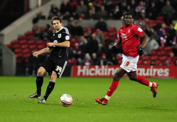Framed Print : Brett Pitman's Attempt: Nottingham Forest vs. Bristol City, Npower Championship (25 / 01 / 2011)