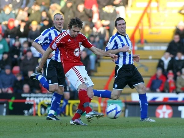 Brett Pitman's Close Call: Bristol City vs Sheffield Wednesday, FA Cup Match, 08 / 01 / 2011