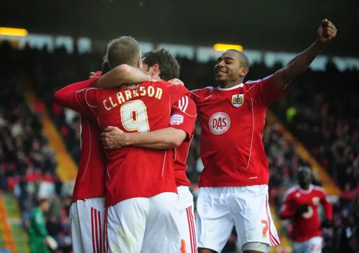 Framed Print : Brett Pitman's Double: Celebrating Bristol City's Victory Over Sheffield United in the Championship (November 2010) Framed Print : Brett Pitman's Double: Celebrating Bristol City's Victory Over Sheffield United in the Championship (November 2010)