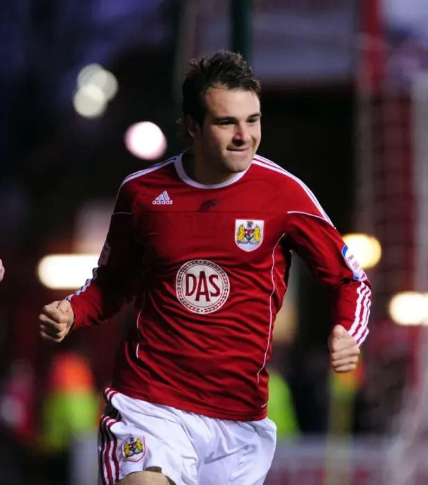 Framed Print : Brett Pitman's Euphoric Moment: The Championship-Winning Goal for Bristol City vs. Derby County (11-12-2010, Ashton Gate Stadium)