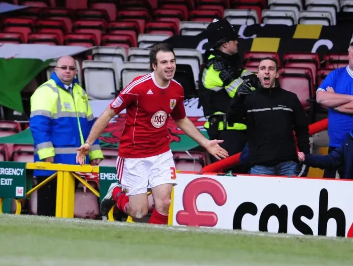 Framed Print : Brett Pitman's Goal Celebration: Bristol City vs. Cardiff City (Championship, 01 / 01 / 2011) Framed Print : Brett Pitman's Goal Celebration: Bristol City vs. Cardiff City (Championship, 01 / 01 / 2011)