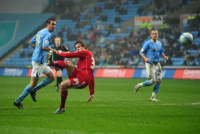 Framed Print : Brett Pitman's Near Miss: Coventry City vs. Bristol City Championship Clash - 05 / 03 / 2011 Framed Print : Brett Pitman's Near Miss: Coventry City vs. Bristol City Championship Clash - 05 / 03 / 2011