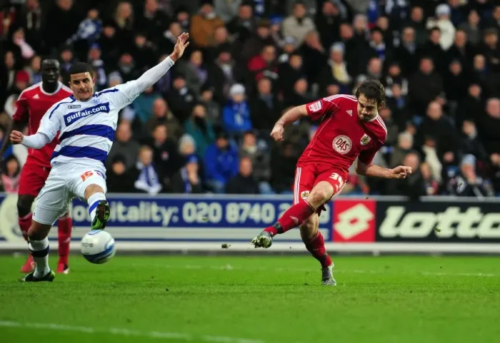Framed Print : Brett Pitman's Near Miss: QPR vs. Bristol City Championship Clash (03.01.2011) Framed Print : Brett Pitman's Near Miss: QPR vs. Bristol City Championship Clash (03.01.2011)